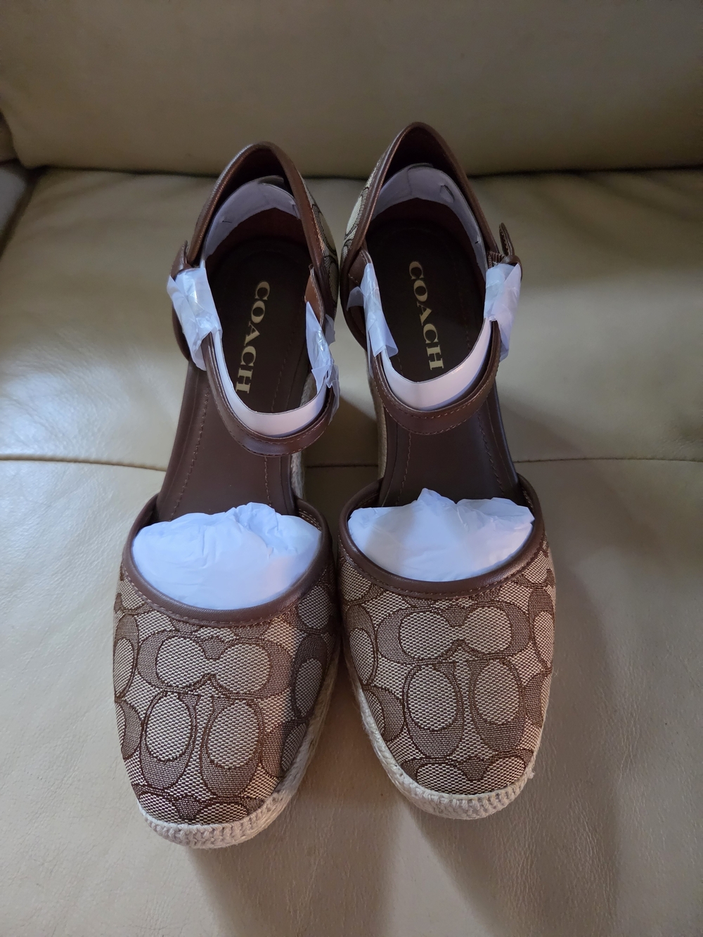 Coach Raine Signature Espadrille Wedge Sandals - Picture 4 of 6